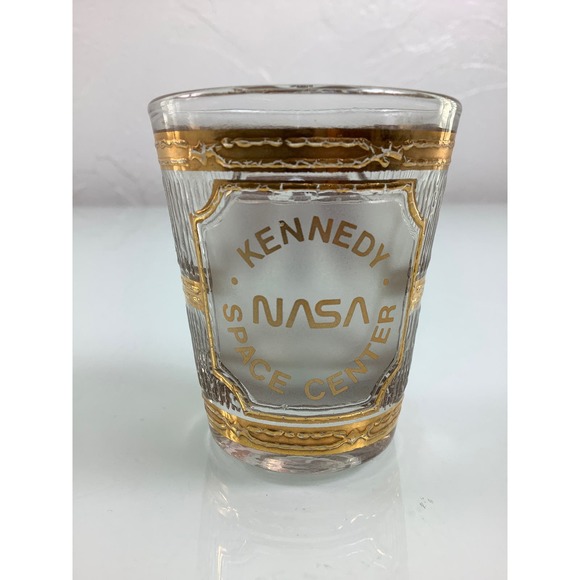 Culver NASA Kennedy Space Center 22K gold Shot drinking glass EUC - Picture 1 of 10